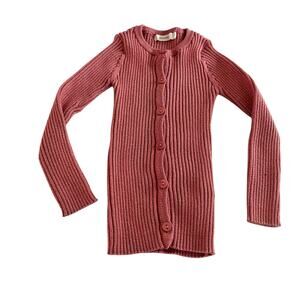 Fragile Girls Light Brick Gold Thread Ribbed Cardigan Sweater size 3